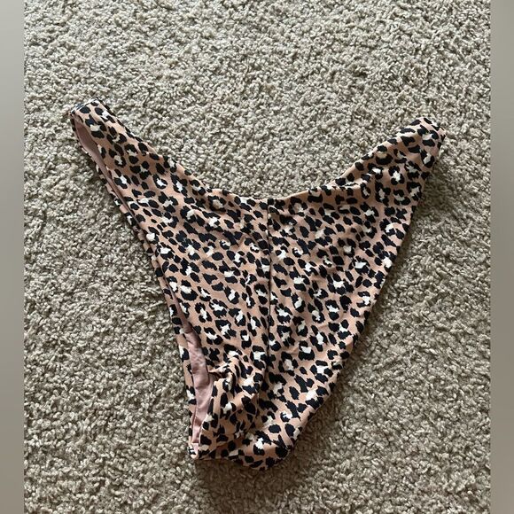 NEW Aerie Leopard Print High Cut Cheekier Plus Swim Bottoms XL - Picture 4 of 5